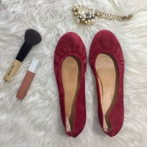 Audrey Brooke ‘Newport’ Red Suede Flats